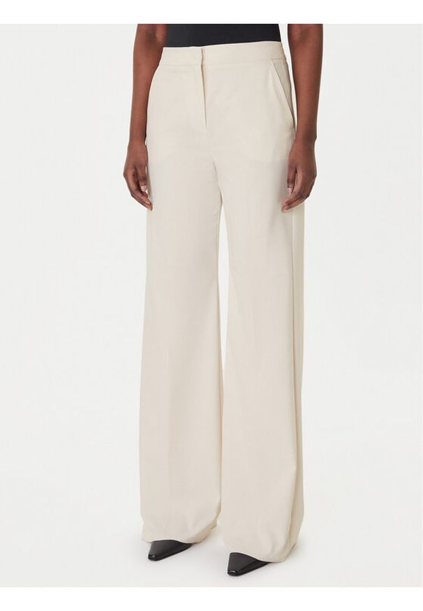 Marella Spodnie palazzo Sequoia 2613131211 Biały Wide Leg. Kolor: biały. Materiał: syntetyk