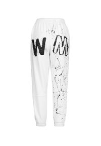 WILD MASCOT - Białe spodnie dresowe Youth. Kolor: biały. Materiał: dresówka. Wzór: aplikacja, kolorowy
