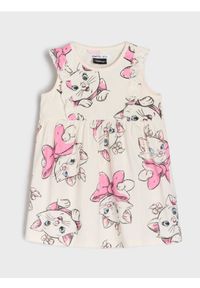 Sinsay - Sukienka The Aristocats - kremowy. Kolor: kremowy #1