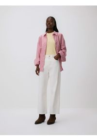 Reserved - Bawełniany top - jasnożółty. Kolor: żółty. Materiał: bawełna