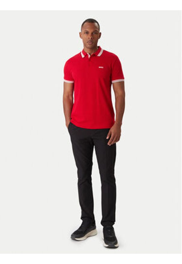 BOSS Polo Paddy 50469055 Czerwony Regular Fit. Typ kołnierza: polo. Kolor: czerwony. Materiał: bawełna