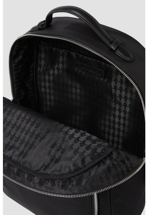 Karl Lagerfeld - KARL LAGERFELD Czarny plecak Ikon Nylon Backpack. Kolor: czarny. Materiał: nylon