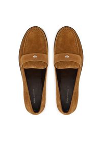 Tory Burch Loafersy Penny 178119 Brązowy. Kolor: brązowy. Materiał: skóra, zamsz #5