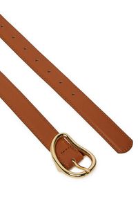 Pieces Pasek Damski Pcsigne Jeans Belt 17156585 Brązowy. Kolor: brązowy. Materiał: skóra
