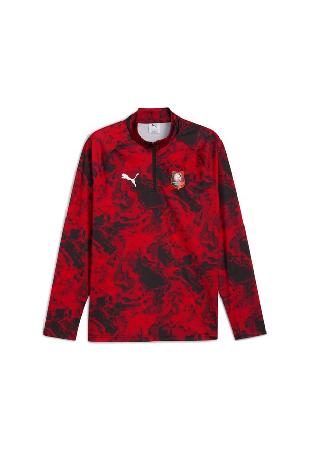Puma - Tops treningowy Warm Up 1/4 zip Stade Rennais 2025/26. Kolor: czerwony. Sport: piłka nożna