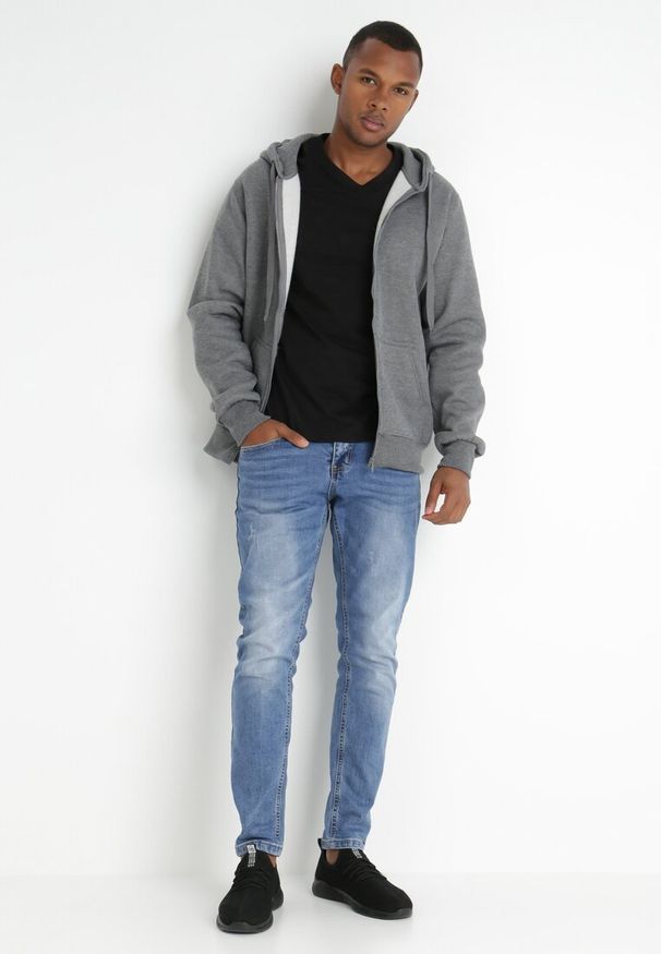 Born2be - Ciemnoszara Bluza z Kapturem Gorgo. Okazja: na co dzień. Typ kołnierza: kaptur. Kolor: szary. Materiał: jeans. Długość rękawa: długi rękaw. Długość: długie. Styl: klasyczny, elegancki, casual