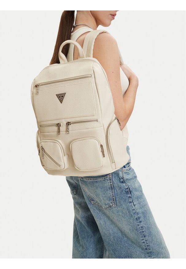 Guess Jeans Plecak CWBEO-GUESS-B-006-09 Écru. Kolor: kremowy. Materiał: skóra