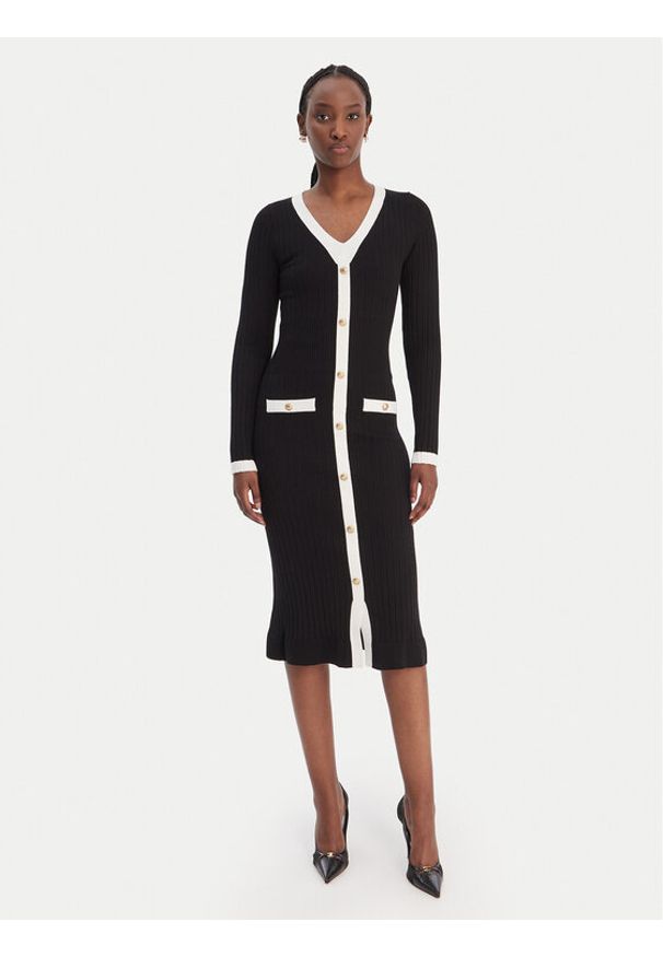 Guess Sukienka dzianinowa W6RK38 Z3HP2 Czarny Regular Fit. Kolor: czarny. Materiał: syntetyk
