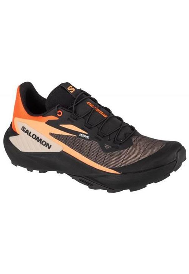 salomon - Buty do biegania męskie Salomon Genesis. Kolor: żółty, pomarańczowy, wielokolorowy. Materiał: materiał, syntetyk. Szerokość cholewki: normalna