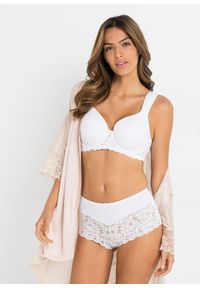 bonprix - Figi panty z wysokim stanem i koronką. Stan: podwyższony. Kolor: biały. Materiał: koronka. Wzór: koronka #2