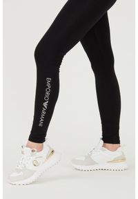 Emporio Armani - EMPORIO ARMANI Czarne damskie legginsy Stretch Logo, Rozmiar M. Kolor: czarny #5