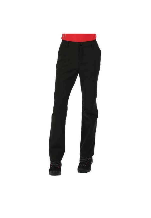 Regatta - Damskie spodnie Fenton granatowe. Kolor: czarny. Materiał: materiał, softshell. Sezon: lato. Sport: turystyka piesza