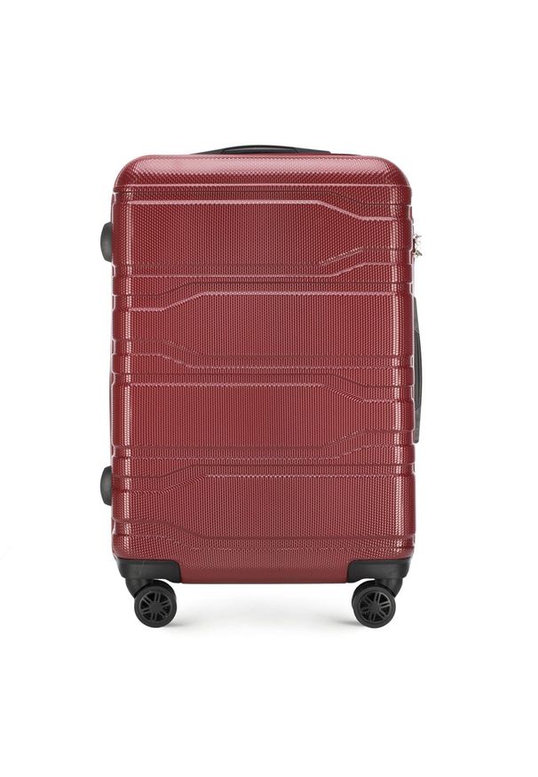 Wittchen - Średnia walizka z polikarbonu tłoczona czerwona. Kolor: czerwony. Materiał: guma