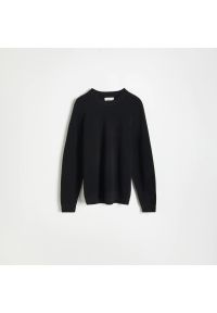 Reserved - Sweter o strukturalnym splocie - Czarny. Kolor: czarny. Wzór: ze splotem