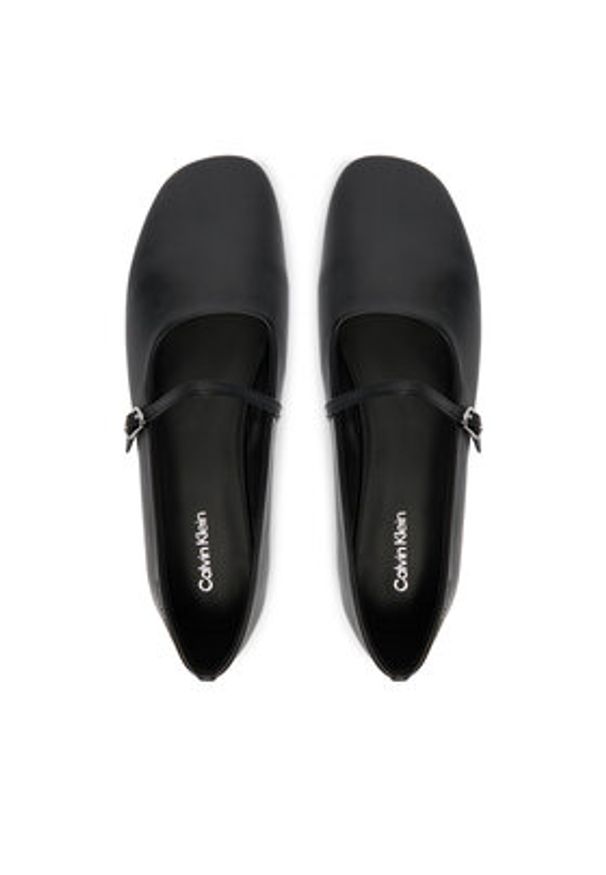 Calvin Klein Baleriny Oblique Ballerina Mj Lth Hdw HW0HW02847 Czarny. Kolor: czarny. Materiał: skóra