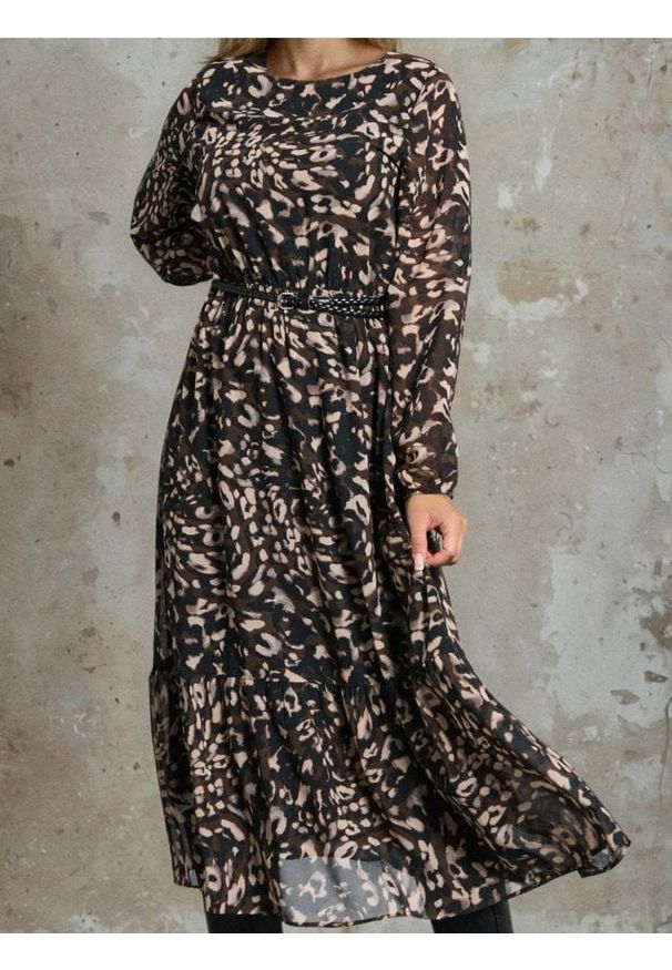 Sinsay - Midi sukienka we wzory - wielobarwny. Długość: midi