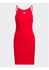 Adidas - adidas Sukienka codzienna Adicolor Classics Tight Summer Dress IB7402 Czerwony Slim Fit. Okazja: na co dzień. Kolor: czerwony. Materiał: bawełna. Typ sukienki: proste. Styl: casual #3