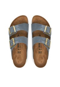 Birkenstock Klapki Arizona 1029253 Błękitny. Kolor: niebieski. Materiał: skóra