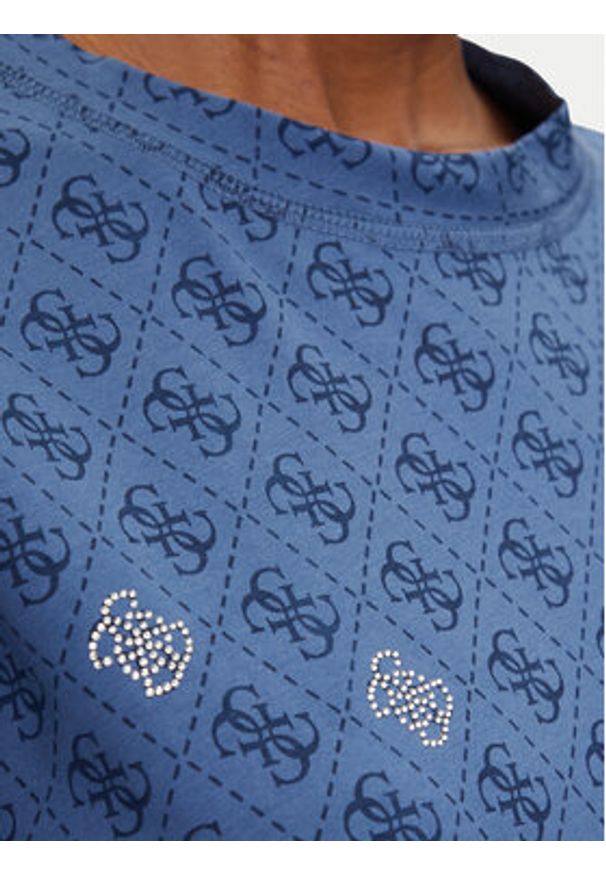 Guess T-Shirt V5GI16 I3Z14 Granatowy Regular Fit. Kolor: niebieski. Materiał: bawełna