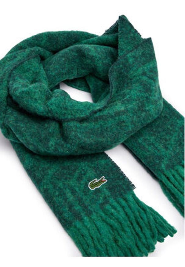 Lacoste Szalik RE0804 Zielony. Kolor: zielony. Materiał: wełna
