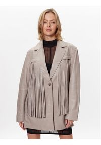 GESTUZ - Gestuz Marynarka Avivagz 10906967 Szary Regular Fit. Kolor: szary. Materiał: skóra