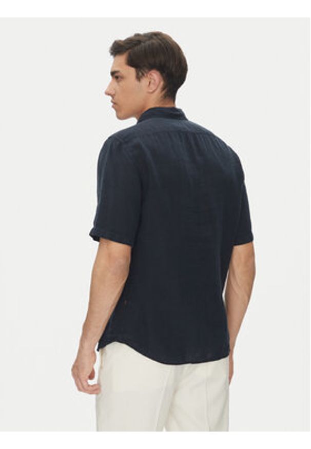 BOSS Koszula 50537382 Granatowy Regular Fit. Kolor: niebieski. Materiał: len