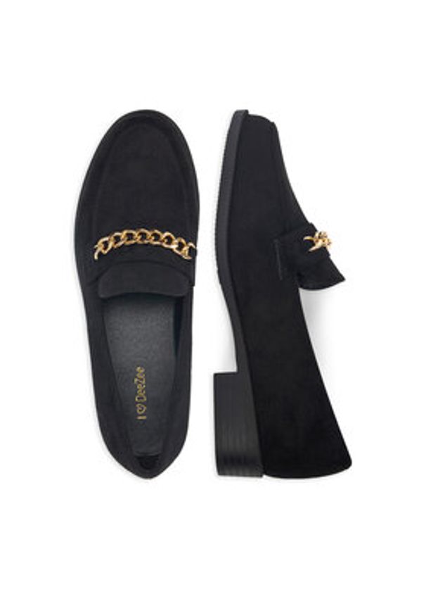 DeeZee Loafersy LE527-14 Czarny. Kolor: czarny. Materiał: materiał