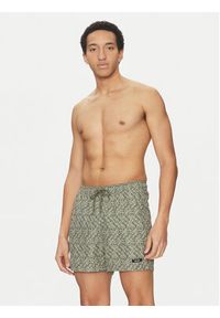 Calvin Klein Swimwear Szorty kąpielowe KM0KM01120 Zielony Regular Fit. Kolor: zielony. Materiał: syntetyk #4
