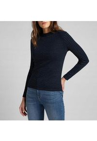 Lee - LEE HI NECK LS RIB TEE DAMSKA KOSZULKA Z DŁUGIM RĘKAWEM SKY CAPTAIN L44DPHHY 112109820. Długość rękawa: długi rękaw. Długość: długie #1