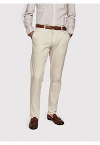 Pako Lorente - PAKO LORENTE – Męskie basicowe spodnie w kolorze ecru P23SB-WX-005-E-0. Materiał: bawełna, elastan. Długość: długie. Wzór: gładki #1