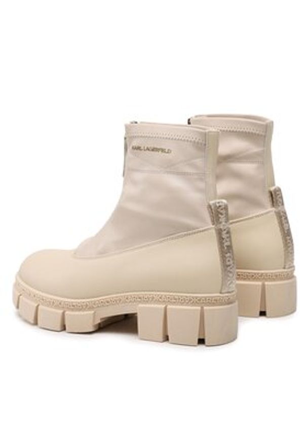 Karl Lagerfeld - KARL LAGERFELD Botki KL43260 Beżowy. Kolor: beżowy. Materiał: skóra