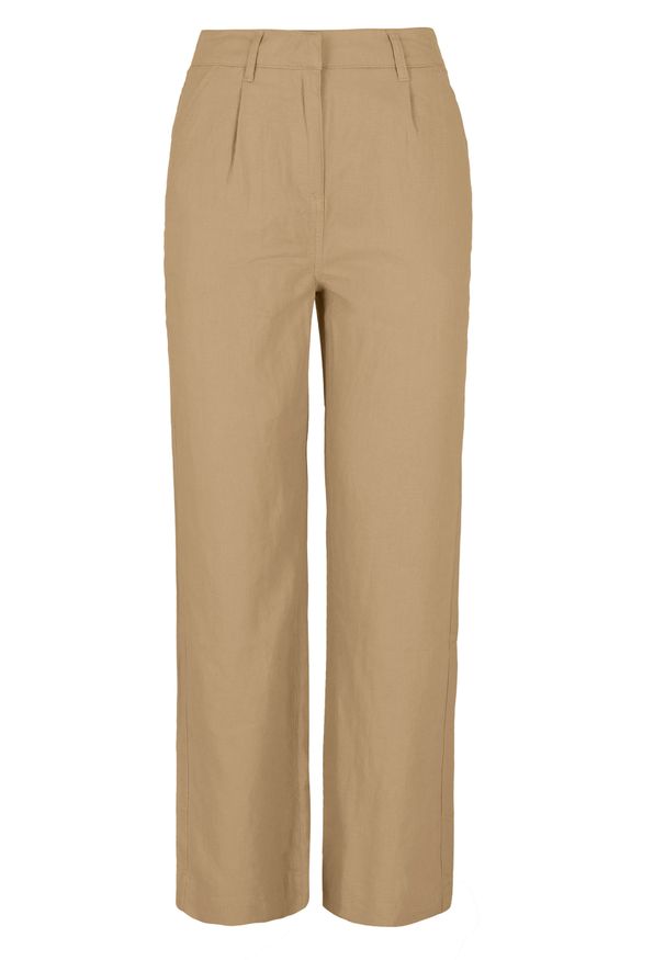 Volcano - Spodnie z lnem R-GITTA. Materiał: len. Wzór: gładki. Styl: elegancki, klasyczny