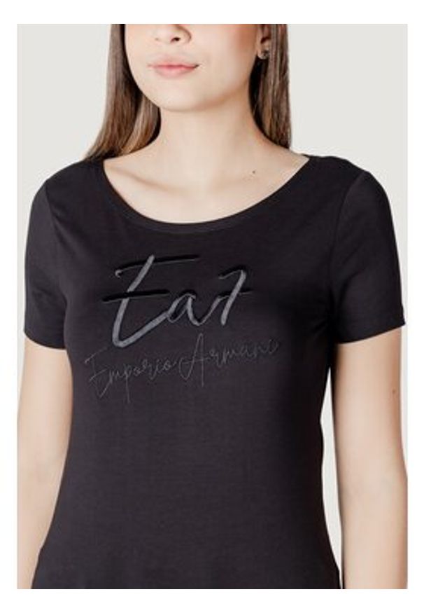 EA7 Emporio Armani T-Shirt 7W000184 AF10373 UC001 Czarny Regular Fit. Kolor: czarny. Materiał: bawełna