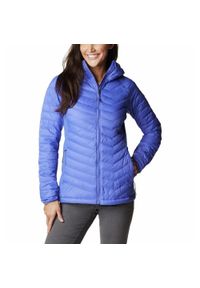 columbia - Kurtka Puchowa Columbia Powder Pass Hooded Jacket Damska. Kolor: fioletowy. Materiał: puch