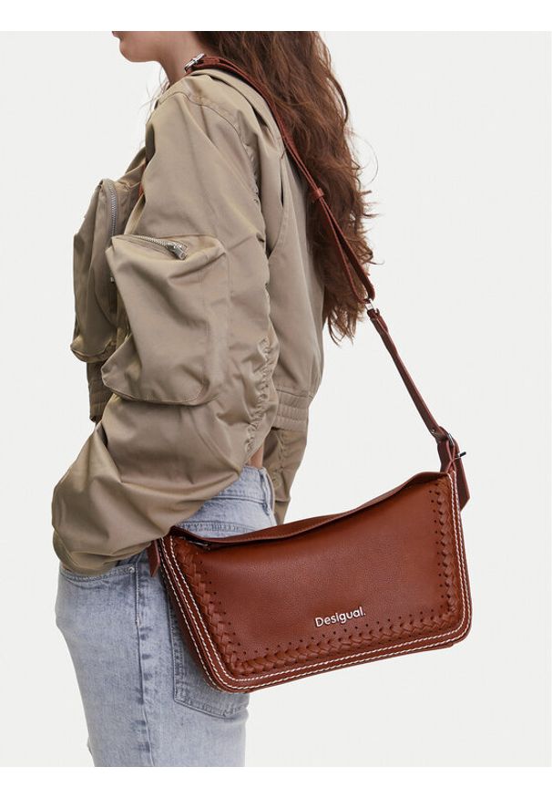 Desigual Torebka 25SAXP52 Brązowy. Kolor: brązowy. Materiał: skórzane