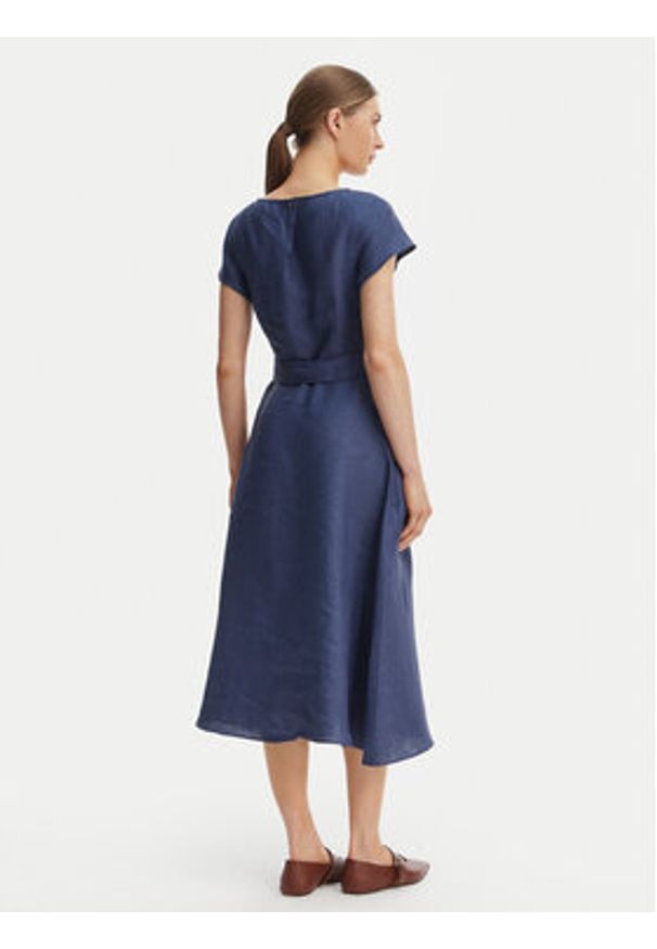 Weekend Max Mara Sukienka letnia Esordio 2615221052 Granatowy Regular Fit. Kolor: niebieski. Materiał: len. Sezon: lato