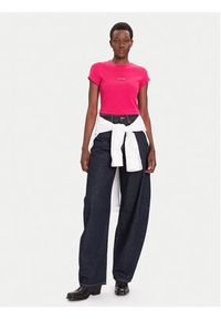 Calvin Klein Jeans T-Shirt LV047AB802 Różowy Regular Fit. Kolor: różowy. Materiał: bawełna