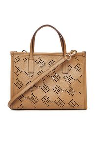 TOMMY HILFIGER - Tommy Hilfiger Torebka Th City Mini AW0AW17500 Brązowy. Kolor: brązowy. Materiał: skórzane #5