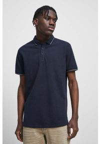 medicine - Medicine polo męskie kolor granatowy gładki. Typ kołnierza: polo. Kolor: niebieski. Materiał: dzianina. Długość: krótkie. Wzór: gładki #5