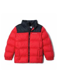 columbia - Kurtka Puchowa Columbia Puffect Jacket Dziecięca. Kolor: czerwony. Materiał: puch