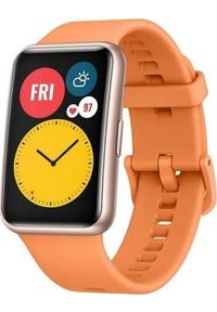 HUAWEI - Smartwatch Huawei Fit Stia-B09 Pomarańczowy (55025878). Rodzaj zegarka: smartwatch. Kolor: pomarańczowy