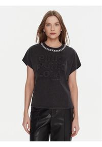 LOLA CASADEMUNT T-Shirt LF2515030 Szary Loose Fit. Kolor: szary. Materiał: syntetyk