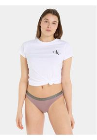Calvin Klein Underwear Stringi 000QD3539E Fioletowy. Kolor: fioletowy. Materiał: bawełna #6