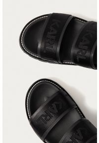 Karl Lagerfeld Sandały męskie kolor czarny. Kolor: czarny. Materiał: guma, materiał, skóra. Wzór: gładki #3