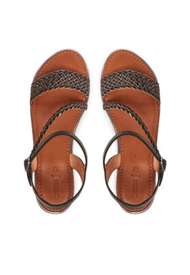 Geox Sandały D Sozy Plus D55DQD 081KY C9B1G Czarny. Kolor: czarny. Materiał: skóra