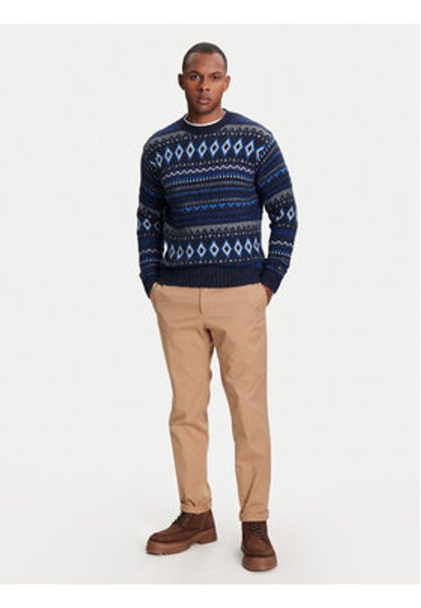 United Colors of Benetton - United Colors Of Benetton Sweter 1137K107V Niebieski Regular Fit. Kolor: niebieski. Materiał: wełna