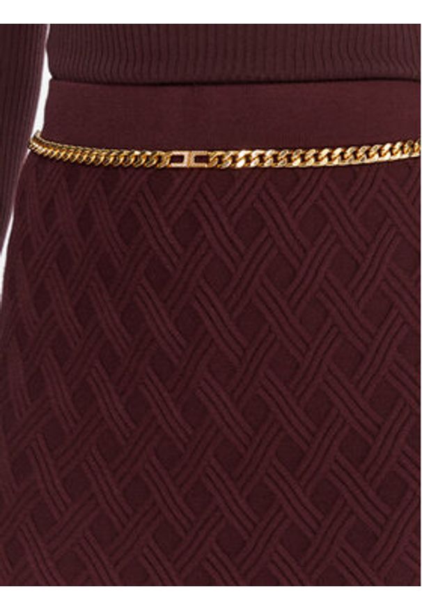 Elisabetta Franchi Spódnica ołówkowa GK-20B-56E2-V390 Bordowy Slim Fit. Kolor: czerwony. Materiał: wiskoza
