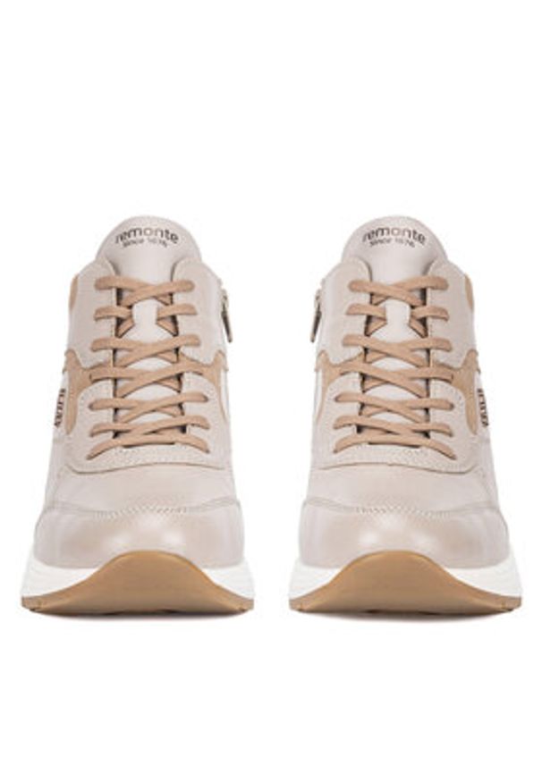 Remonte Sneakersy D6683-60 Beżowy. Kolor: beżowy. Materiał: skóra