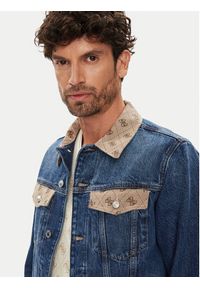 Guess Kurtka jeansowa M5YXN1 D5KT3 Granatowy Regular Fit. Kolor: niebieski. Materiał: bawełna #5