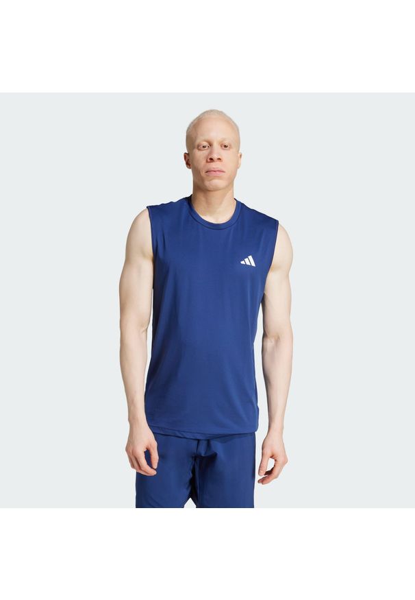 Adidas - Koszulka Club Tennis Climacool Tank. Kolor: niebieski. Długość rękawa: bez rękawów. Technologia: ClimaCool (Adidas). Sport: tenis